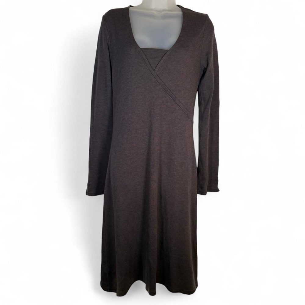 Elegant Chocolate Brown Long Sleeve Dress